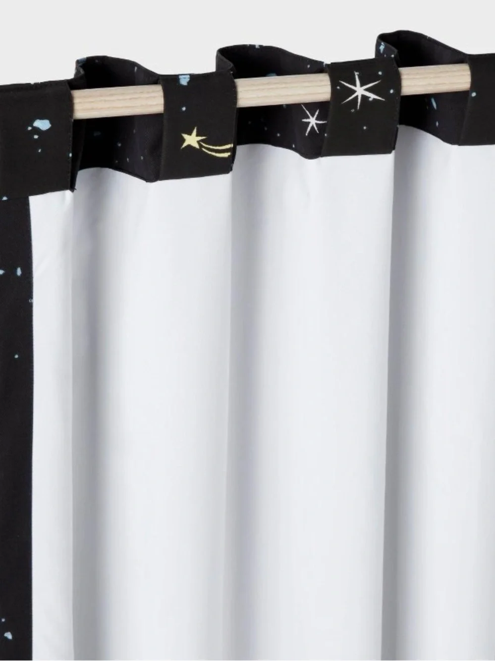 Pillowfort Glow in Dark Blackout Curtain Black Stars 42x84